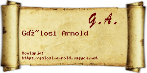 Gálosi Arnold névjegykártya