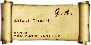 Gálosi Arnold névjegykártya